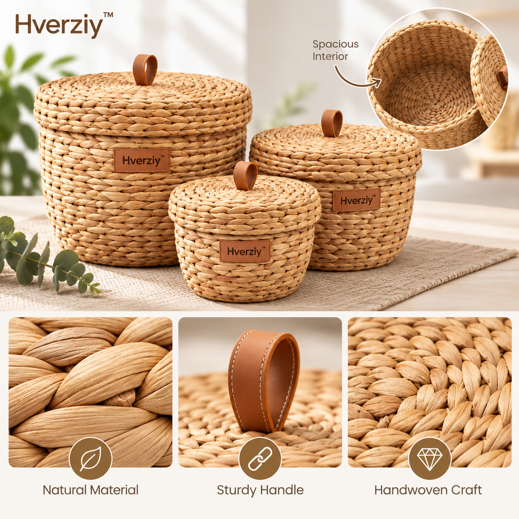 Hverziy Harvest Nest Handwoven Storage Basket Set image 1