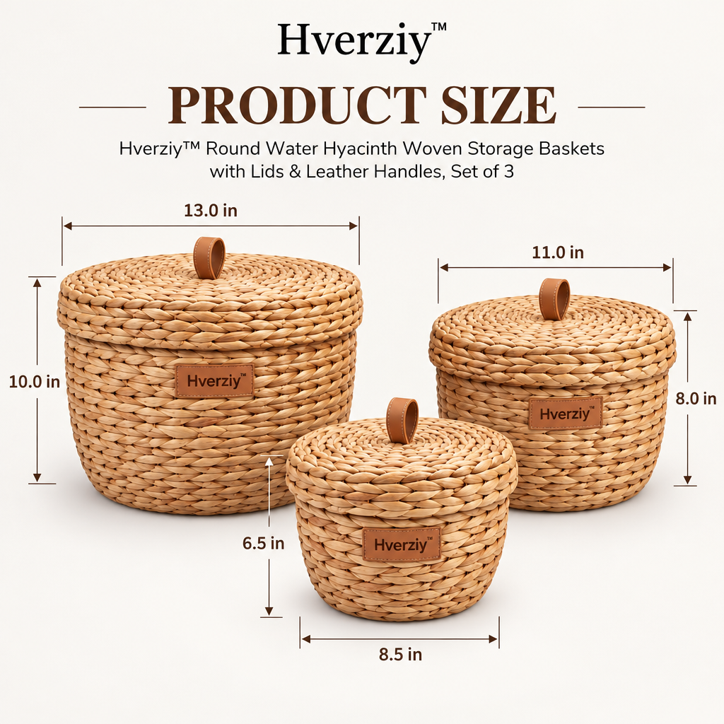 Hverziy Harvest Nest Handwoven Storage Basket Set image 2