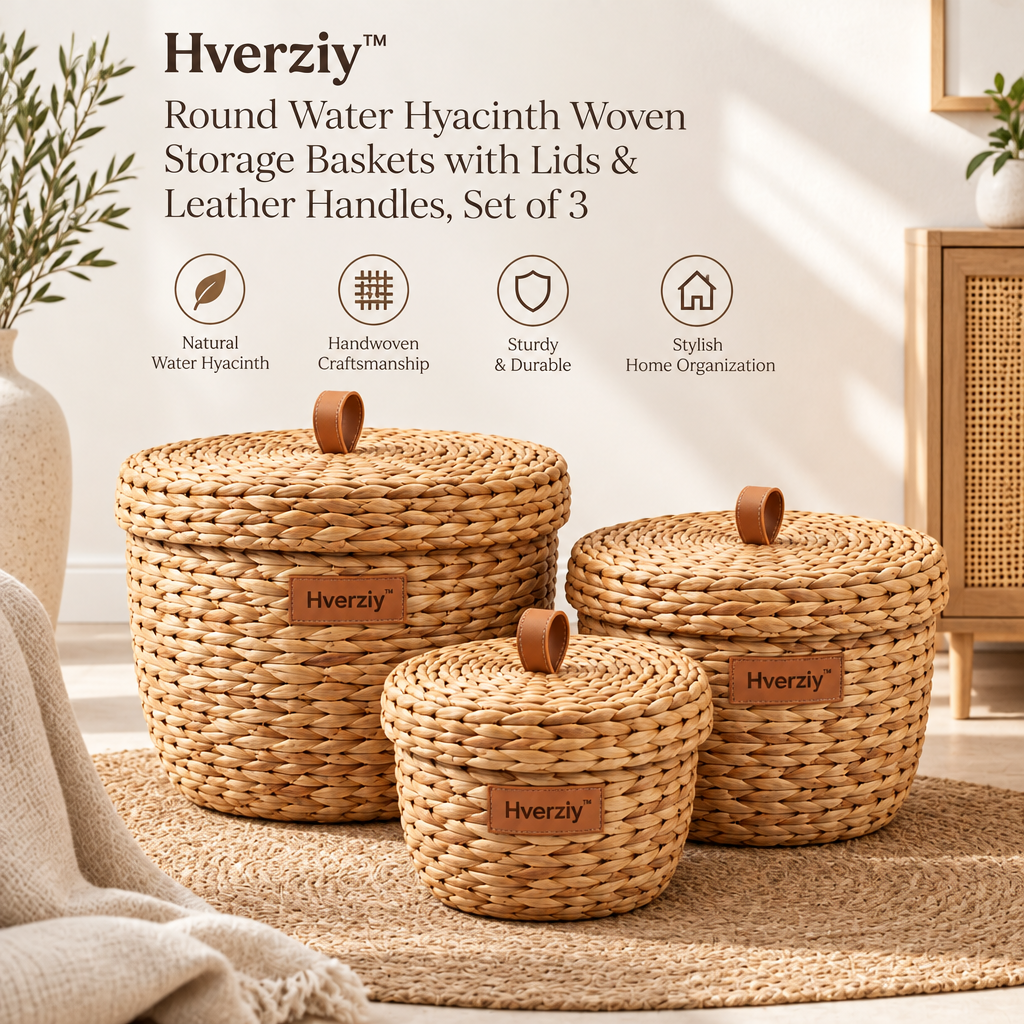 Hverziy Harvest Nest Handwoven Storage Basket Set image 4