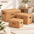Hverziy Lidded Rectangular Woven Organizer Trio image 1