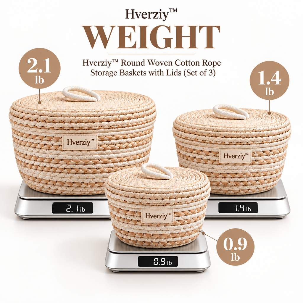 Hverziy Soft Weave Cotton Rope Storage Baskets image 2