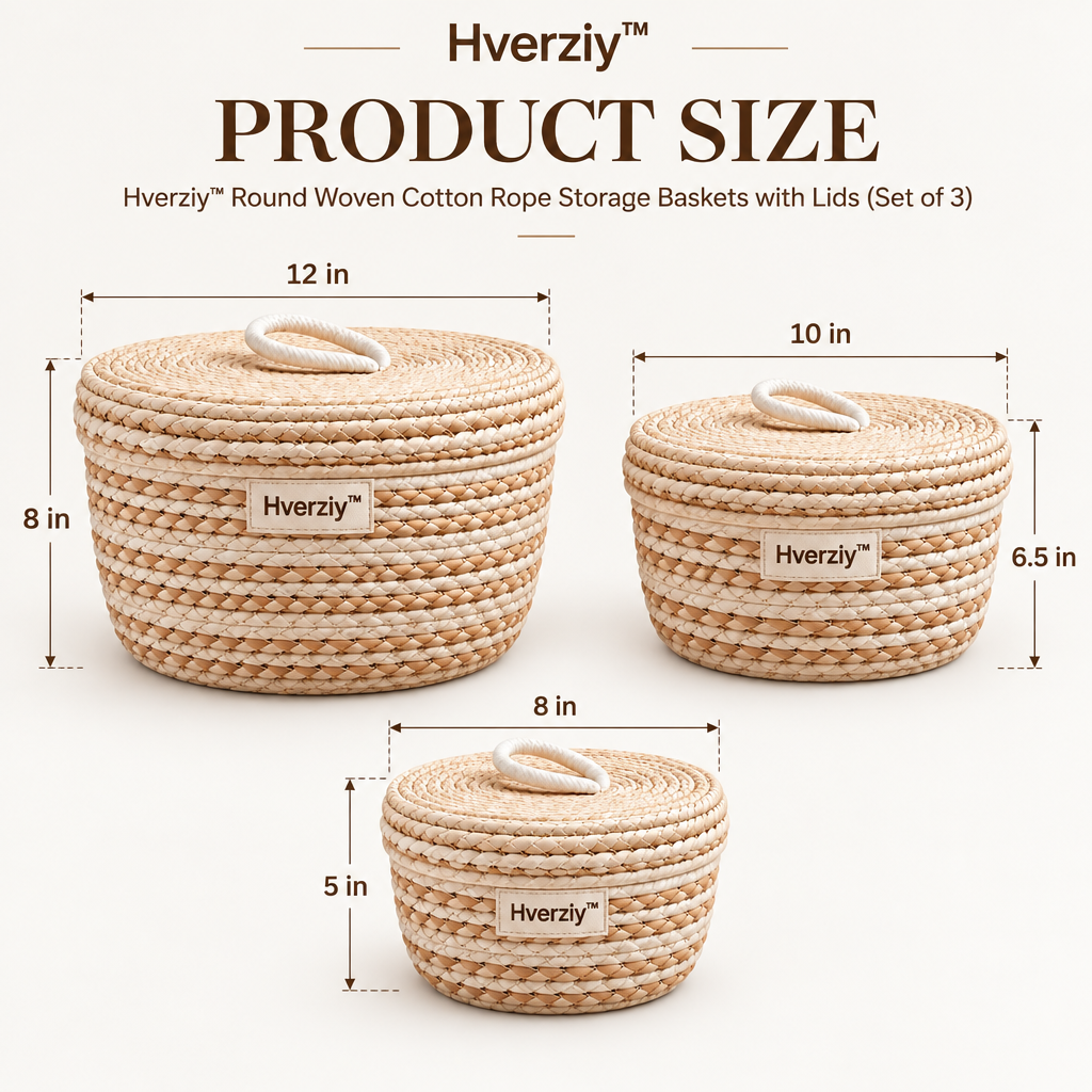 Hverziy Soft Weave Cotton Rope Storage Baskets image 5