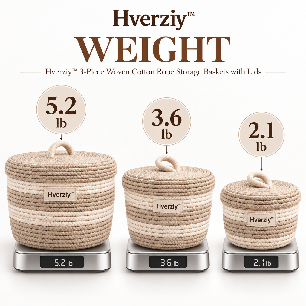 Hverziy Ivory Loop-Handle Storage Basket Set image 4