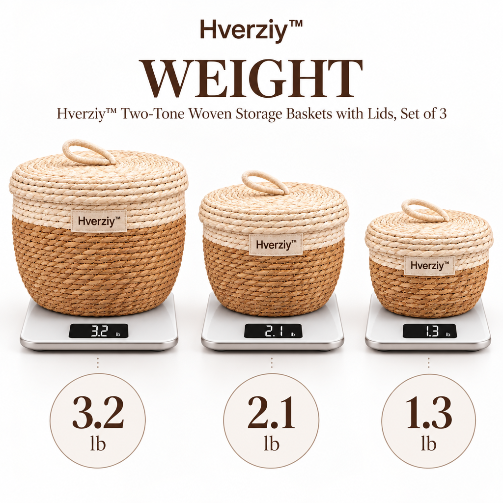 Hverziy Natural Canvas-Lined Lidded Baskets image 2