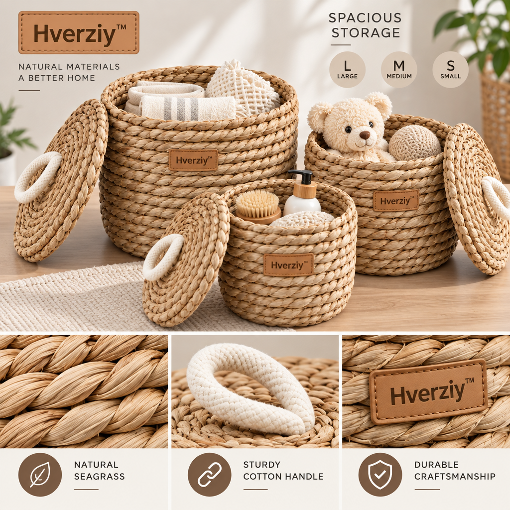 Hverziy Honeycomb Cotton Rope Nesting Baskets image 2
