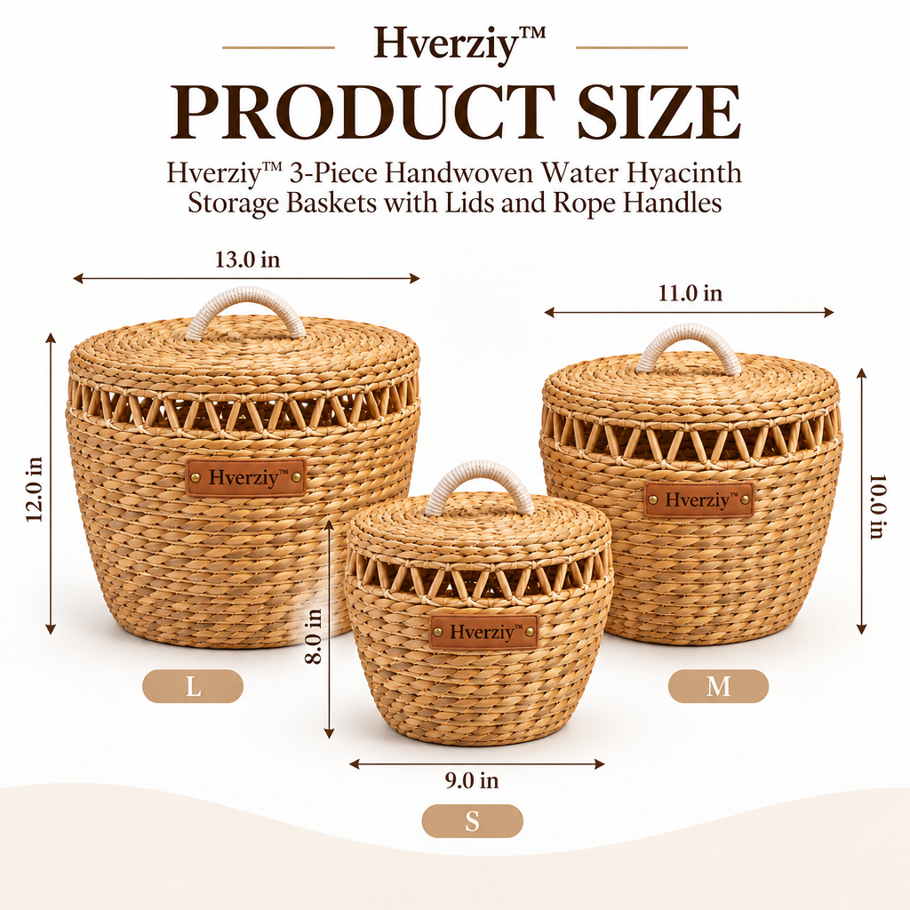 Hverziy Artisan Open-Weave Carry Basket Set image 4