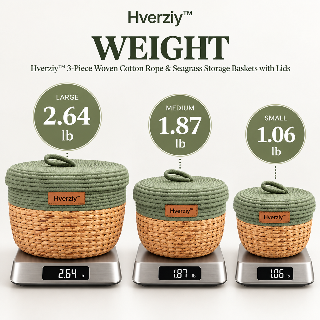Hverziy Sage Accent Cotton Rope Storage Baskets image 3