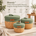 Hverziy Sage Accent Cotton Rope Storage Baskets image 1
