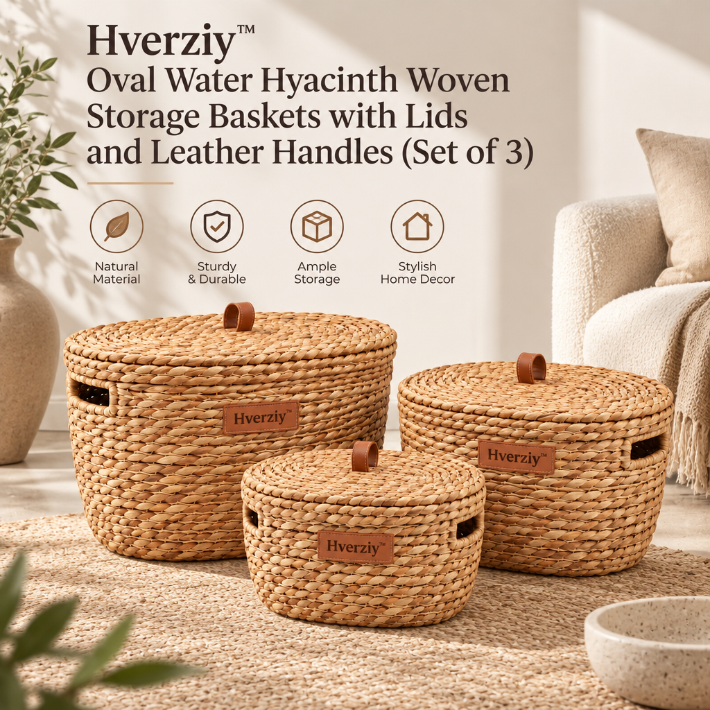 Hverziy Cedar Stripe Lidded Storage Basket Trio image 4