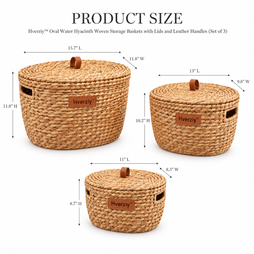 Hverziy Cedar Stripe Lidded Storage Basket Trio image 5