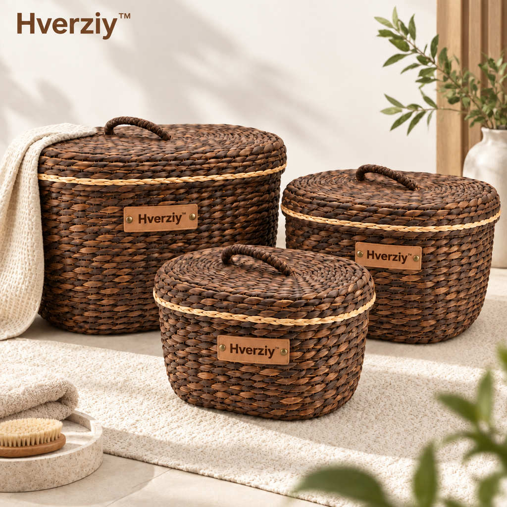 Hverziy Espresso Two-Tone Lidded Basket Set image 2