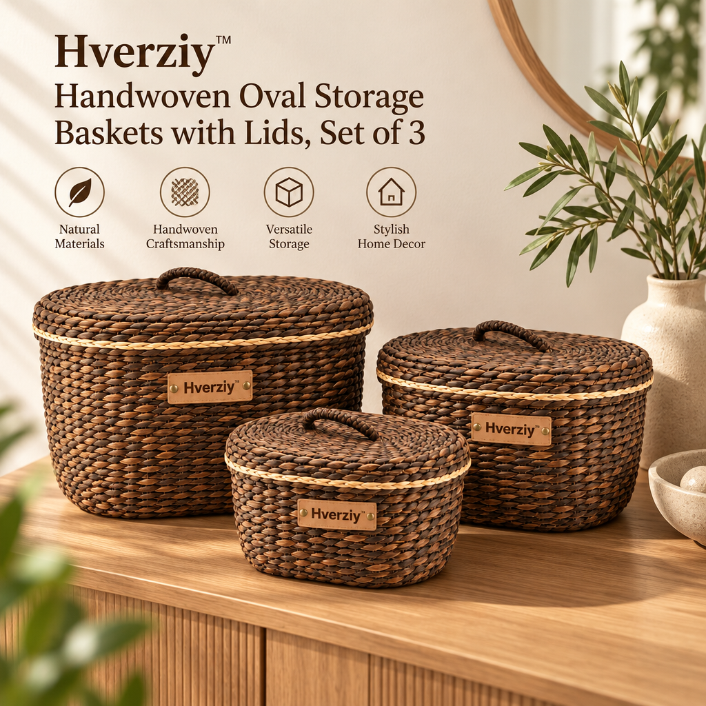 Hverziy Espresso Two-Tone Lidded Basket Set image 3