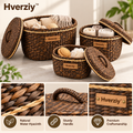 Hverziy Espresso Two-Tone Lidded Basket Set image 1