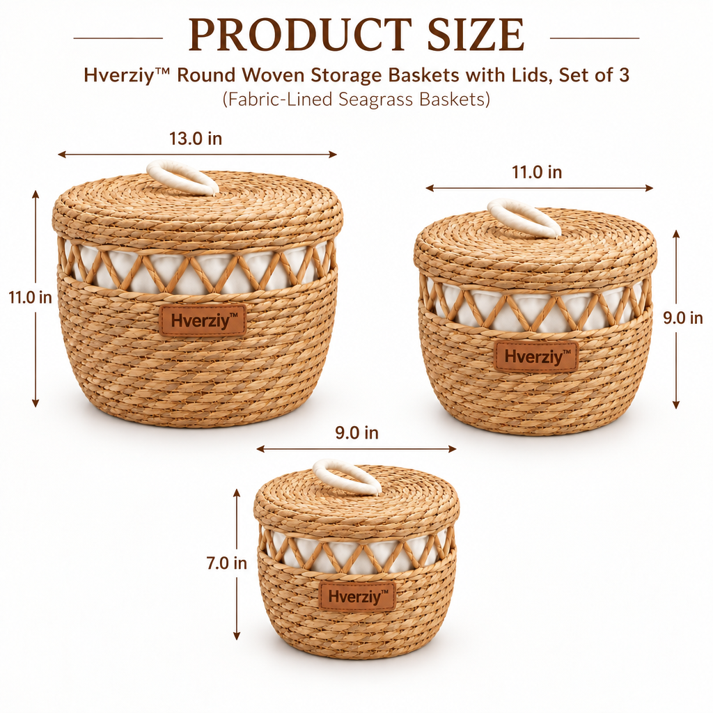 Hverziy Willow Cutout Handle Storage Basket Trio image 3