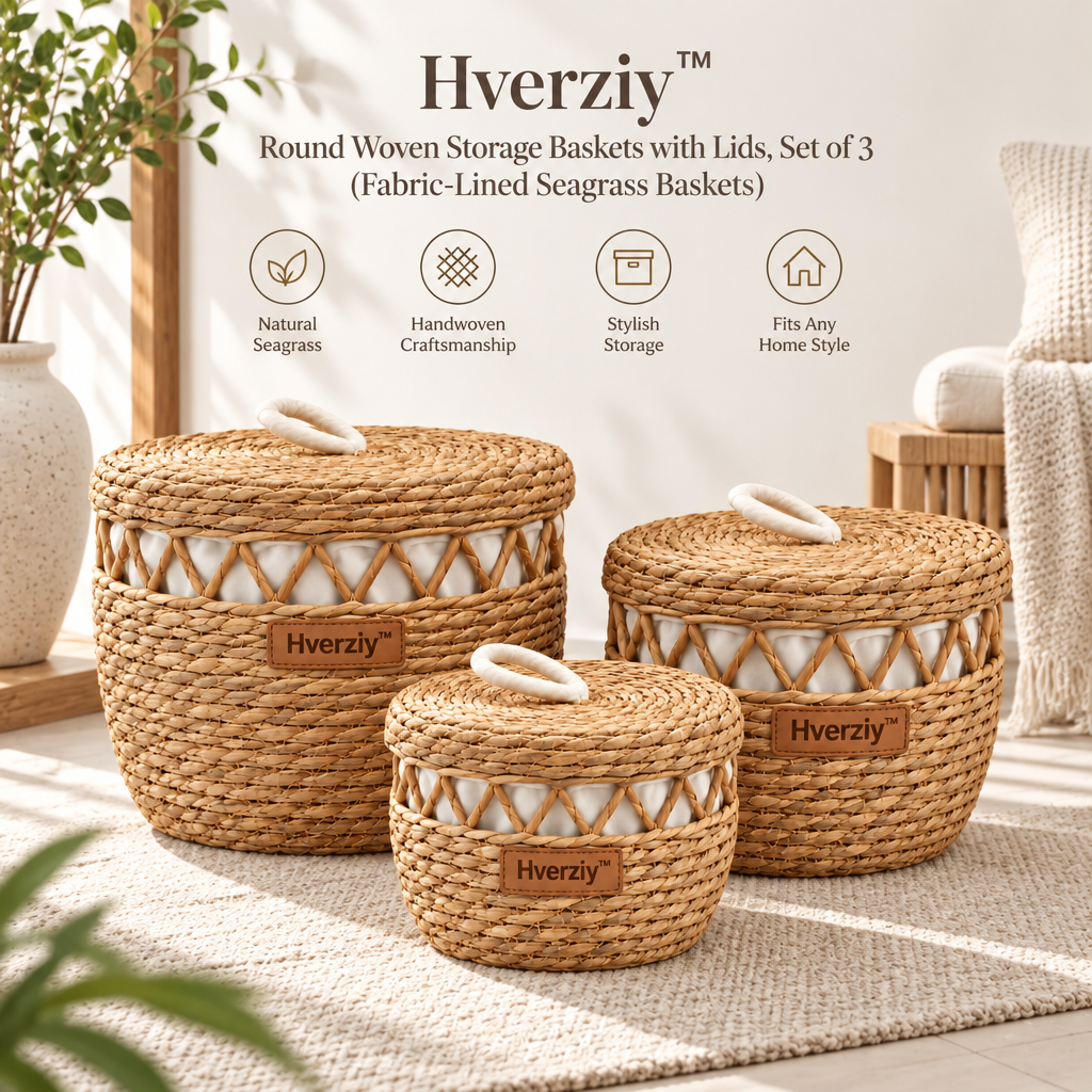 Hverziy Willow Cutout Handle Storage Basket Trio image 1